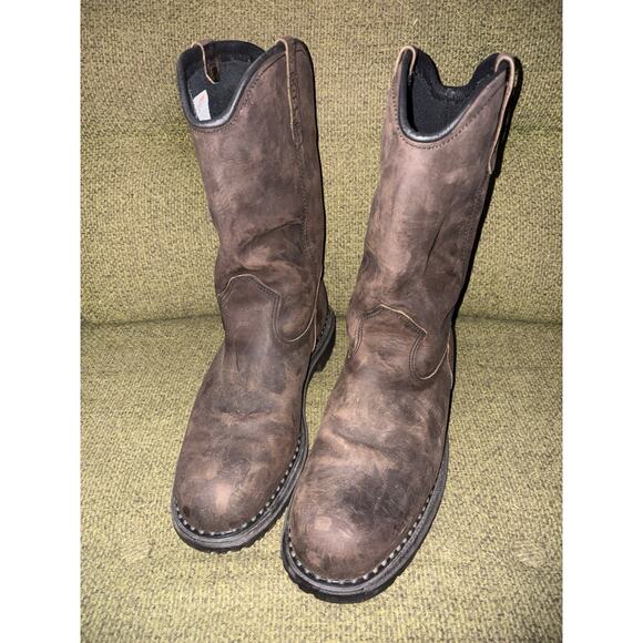 Redwing Pecos 1170 Pull On Waterproof Brown Leather Boots Mens 12D USA- EH main image 5